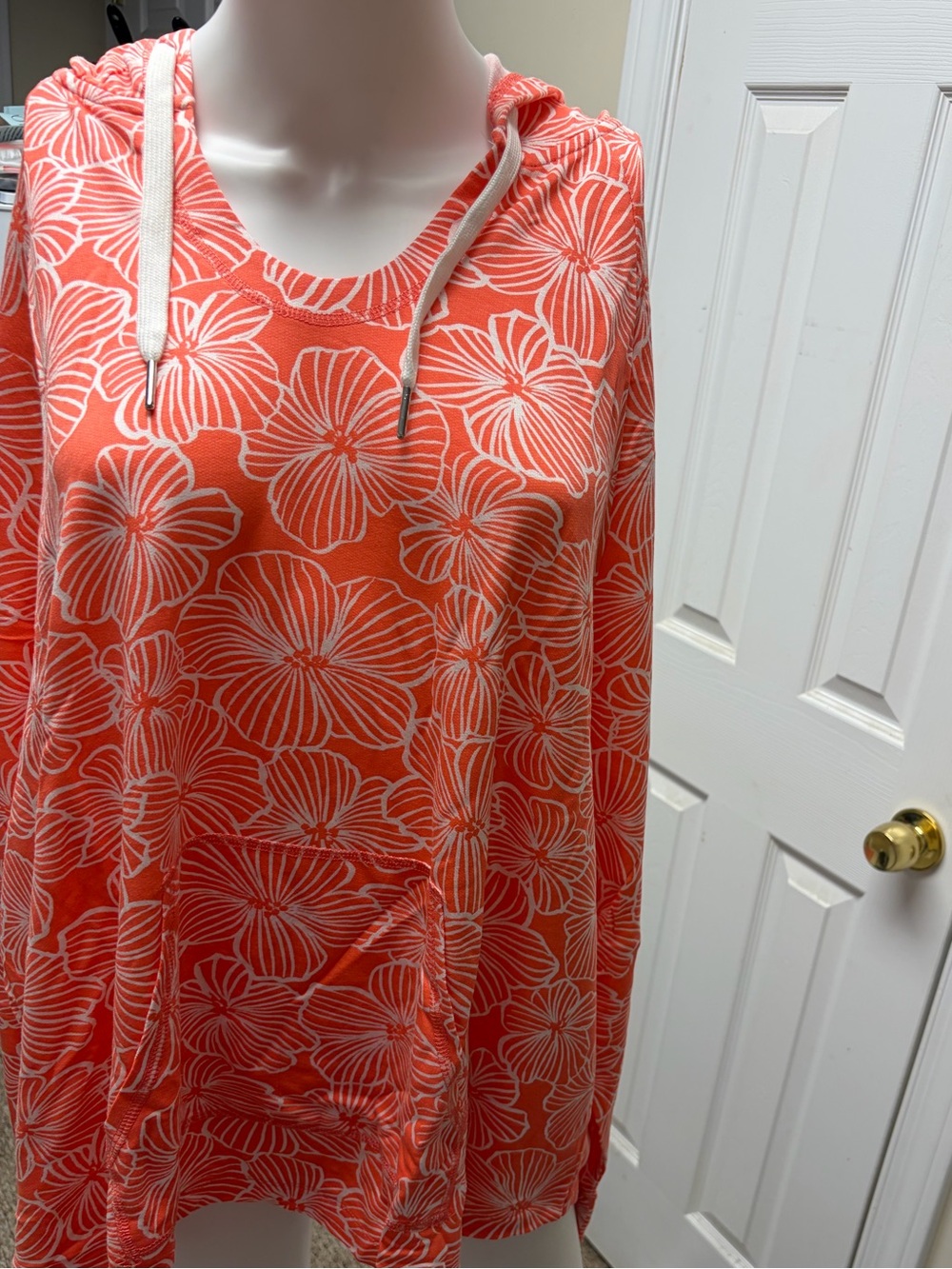 Koolaburra Coral Floral Hooded Shirt Size 3X